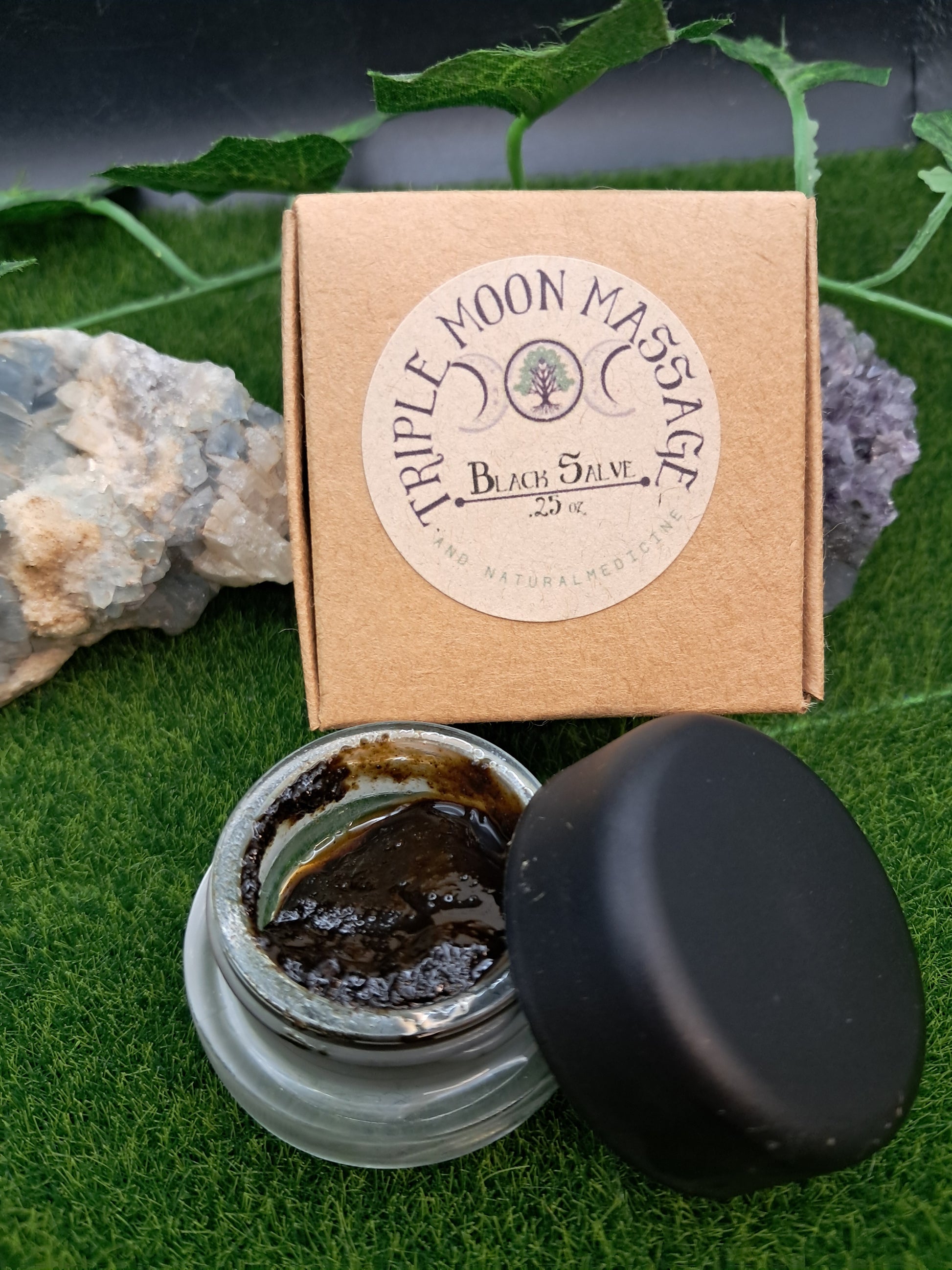 Black Salve Blood Root drawing salve - Triple Moon Massage LLC 