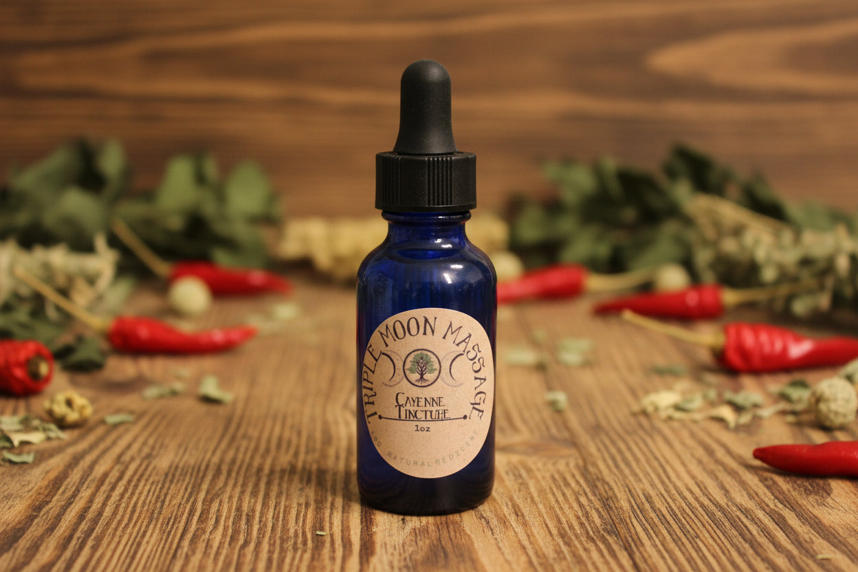 Blue glass bottle with a dropper and label on a green background