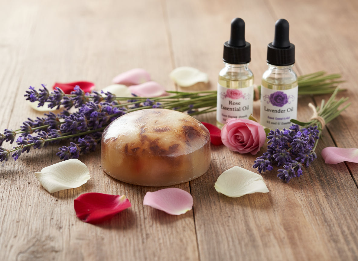 Rose & Lavender Glycerin Soap - Triple Moon Massage LLC 