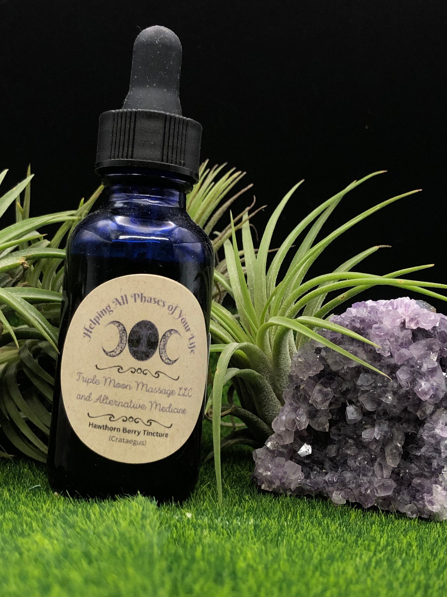 Hawthorn Berry ( Genus crateegus, Shan Zha) Tincture 1 oz - Triple Moon Massage LLC 