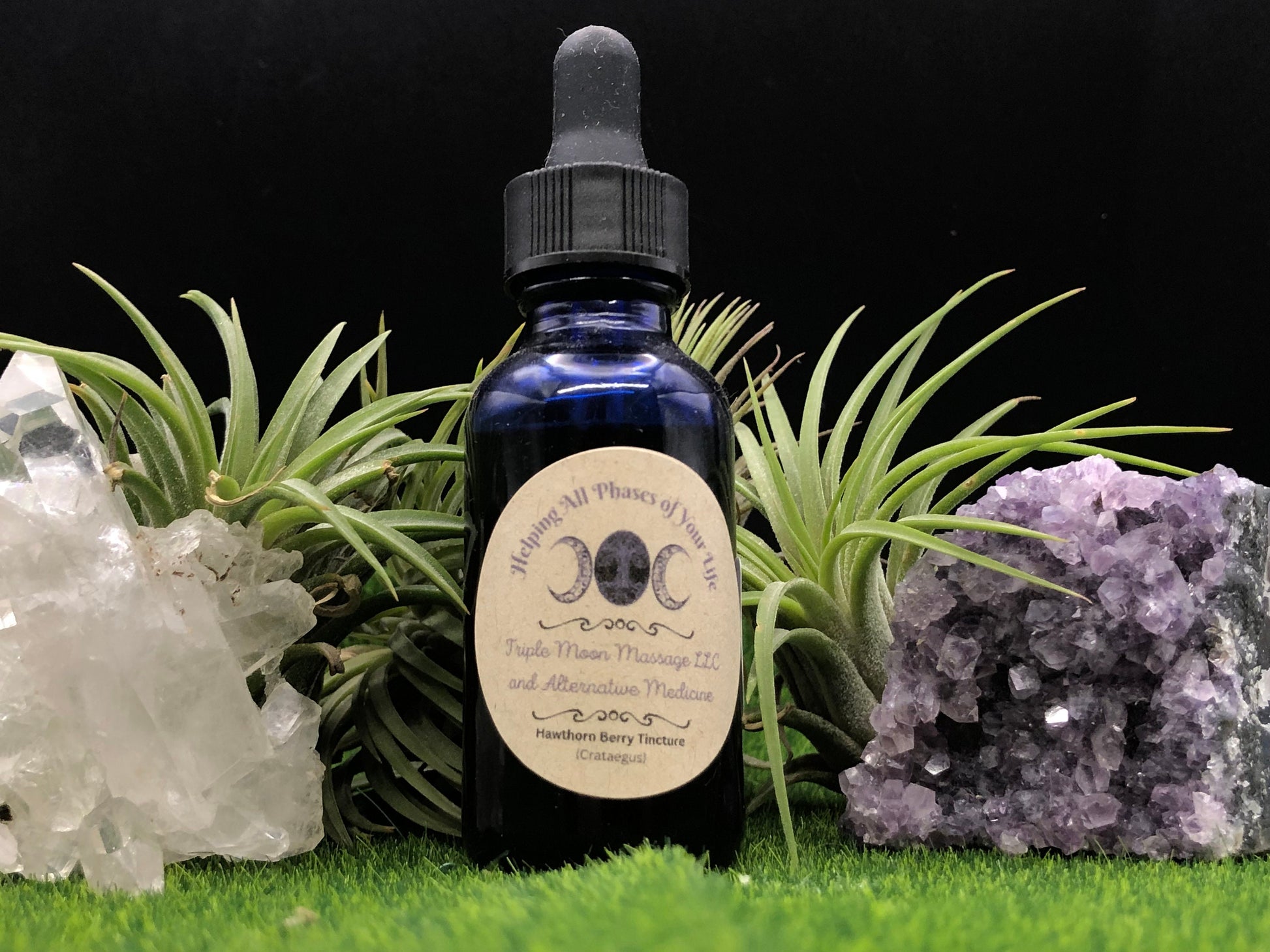 Hawthorn Berry ( Genus crateegus, Shan Zha) Tincture 1 oz - Triple Moon Massage LLC 
